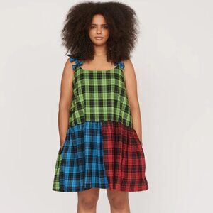 Lazy Oaf Colour Block Bow Mini Dress